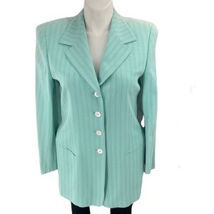 Escada blazer size 12 pinstripe Lana Virgin Wool Vintage jacket condition issue